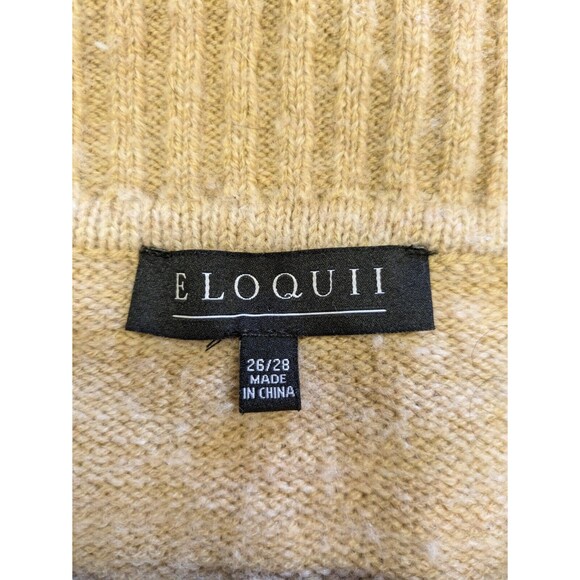 Eloquii Off The Shoulder Midi Flare Sleeve Fall Sweater Dress Tan Size 26/28 - Picture 7 of 10